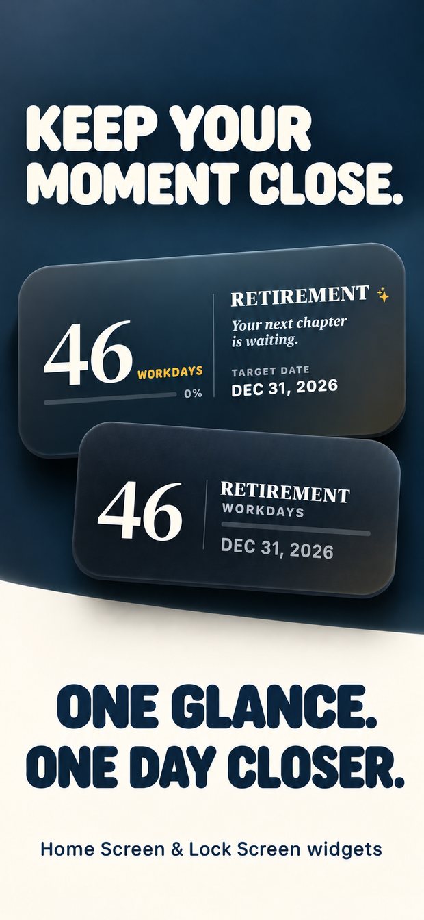 Keep your moment close: retirement workday widgets for home and lock screen